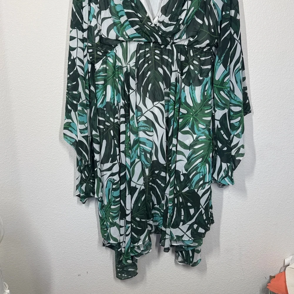 Meghan LA Tropical Leaf Print Handkerchief Dress - Picture 6 of 11